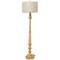 Brown Polystone Turned Style Floor Lamp with Drum Shade 16" x 16" x 60"